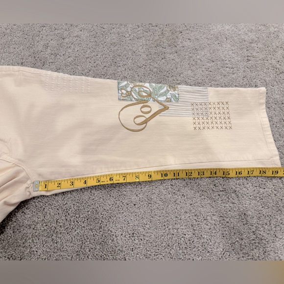 DG2 Diane Gilman Blue Jeans Embroidered Patchwork 10P, High-Rise Crop HSN - Picture 5 of 8